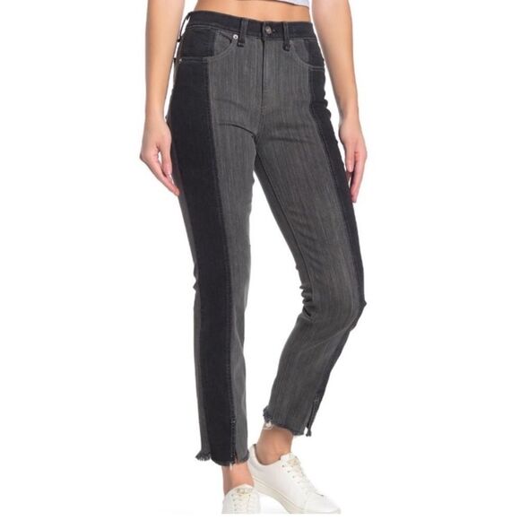 Rag & Bone $275 Evelyn Two Tone High Waisted Jeans Frayed Hem sz 25 - Picture 2 of 12